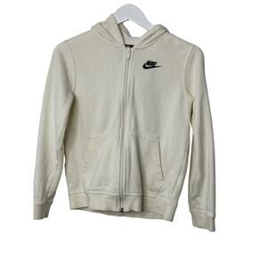 Nike White & Yellow Hooded Sweat Jacket Girl's Size Medium